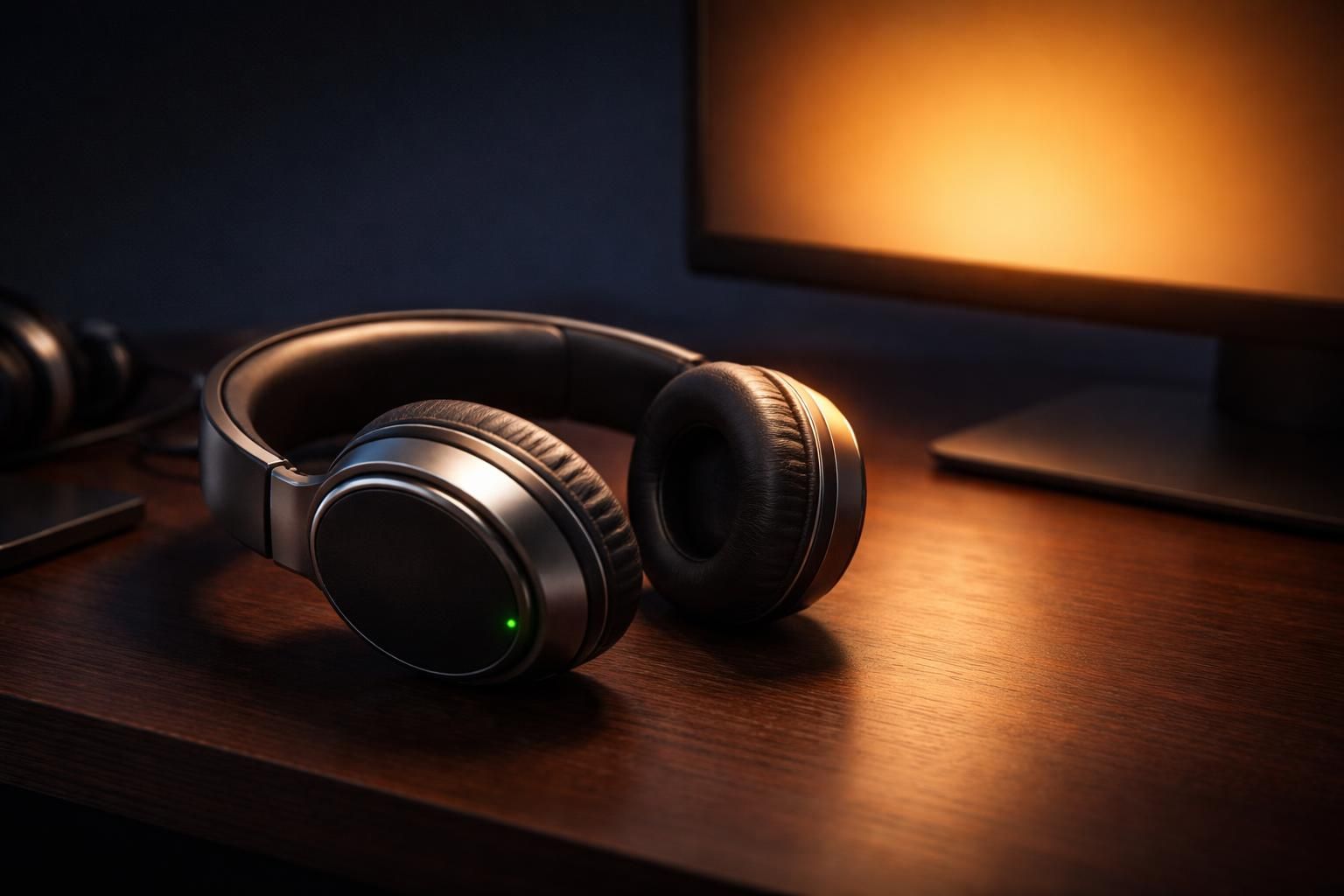 Headphones on desk