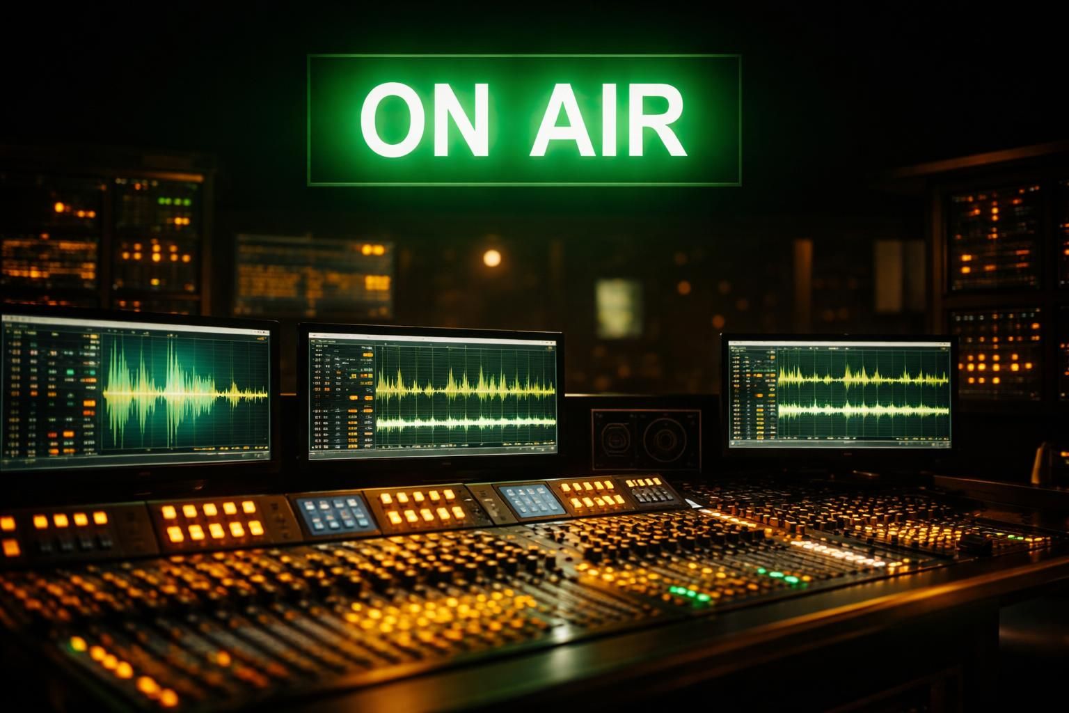 Green ON AIR light
